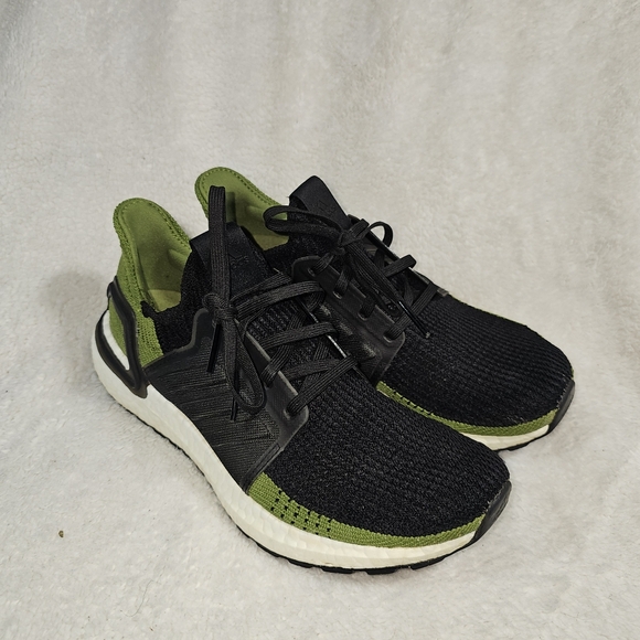 Adidas Ultraboost 19 Tech Green/Black Running Shoes G27511 Men's Size 7.5 - Picture 5 of 12